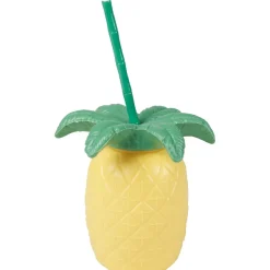 Gifi Gourde plastique et paille ananas| Vaisselle Et Accessoires De Table