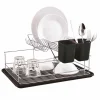 Rangement De Cuisine<Gifi Égouttoir à 2 niveaux avec receveur et supports à couverts noir