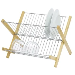 Rangement De Cuisine<Gifi Égouttoir à vaisselle pliable bambou et métal