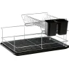 Rangement De Cuisine<Gifi Égouttoir avec plateau et supports couverts noirs 2 niveaux