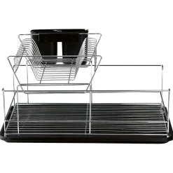 Rangement De Cuisine<Gifi Égouttoir avec plateau et supports couverts noirs 2 niveaux