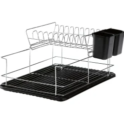 Rangement De Cuisine<Gifi Égouttoir avec plateau et supports couverts noirs 2 niveaux