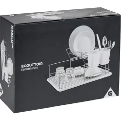Rangement De Cuisine<Gifi Égouttoir avec plateau et supports couverts blanc 2 niveaux