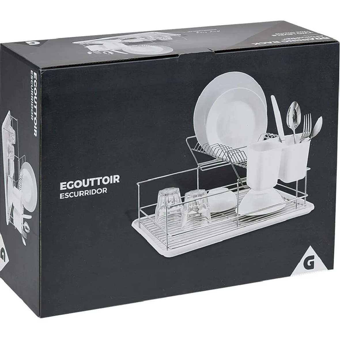 Rangement De Cuisine<Gifi Égouttoir avec plateau et supports couverts blanc 2 niveaux
