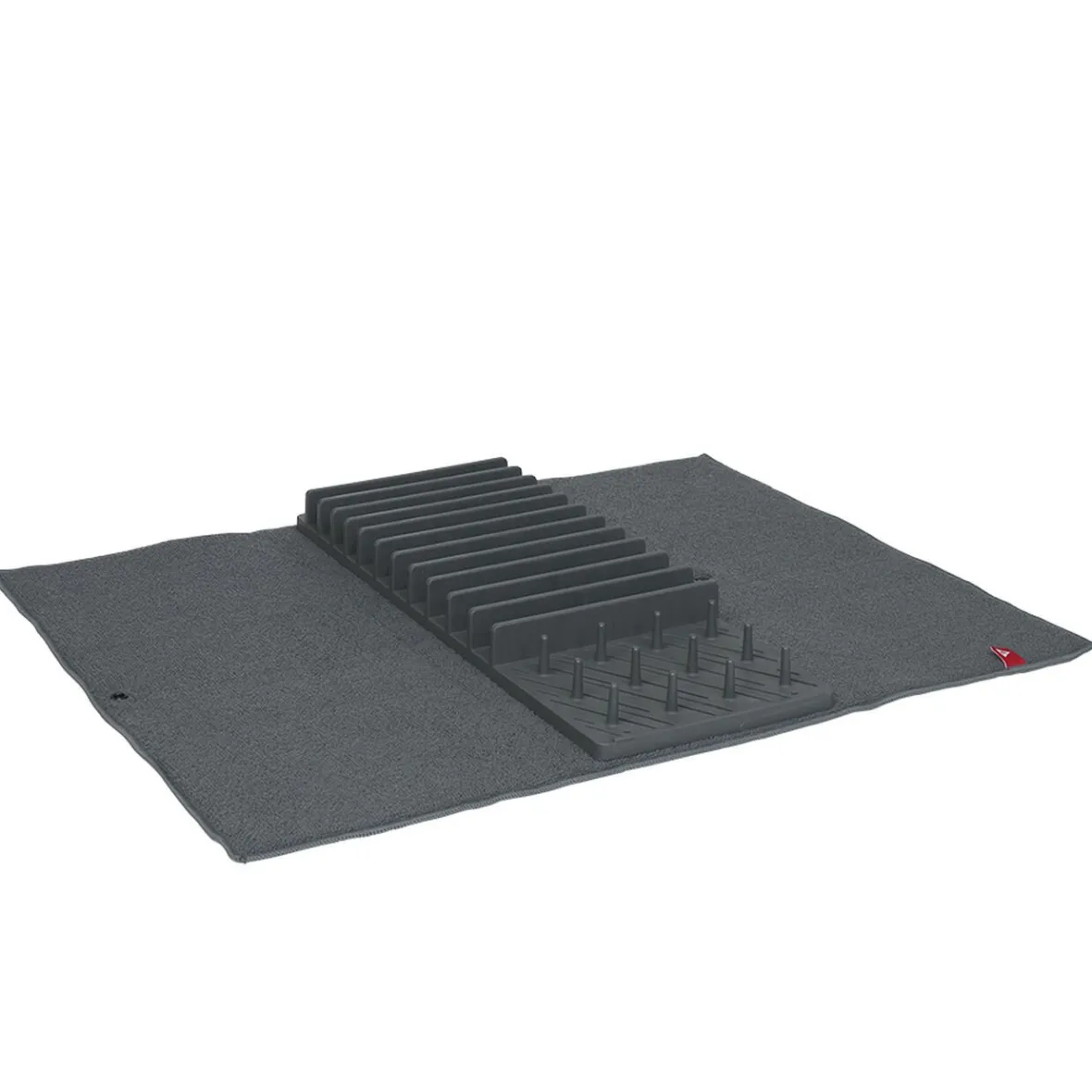 Rangement De Cuisine<Gifi Égouttoir avec tapis pliable gris foncé 11 rangées 12 picots