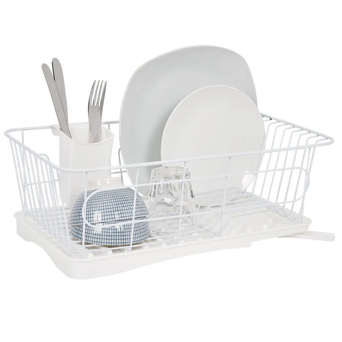 Rangement De Cuisine<Gifi Égouttoir blanc avec bac de récupération et gouttière d'écoulement