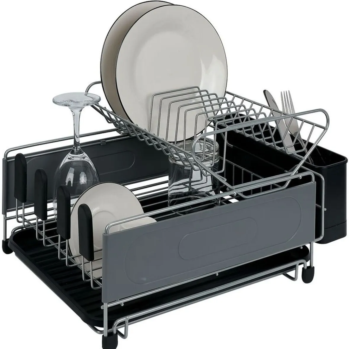 Rangement De Cuisine<Gifi Égouttoir extensible en métal et plastique gris 41,5x30xH23,5cm