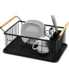 Rangement De Cuisine<Gifi Égouttoir range-couverts poignées bambou plateau noir mat