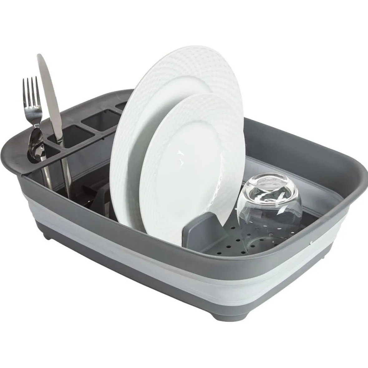 Rangement De Cuisine<Gifi Égouttoir rétractable plastique gris 45x32,5xH5,5/12cm