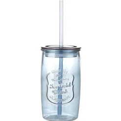 Gifi Jarre avec couvercle et paille en verre| Vaisselle Et Accessoires De Table