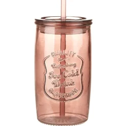 Gifi Jarre avec couvercle et paille en verre| Vaisselle Et Accessoires De Table