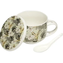 Gifi Jumbo en faïence avec couvercle et cuillère| Vaisselle Et Accessoires De Table