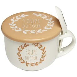 Gifi Jumbo en faïence avec couvercle et cuillère| Vaisselle Et Accessoires De Table
