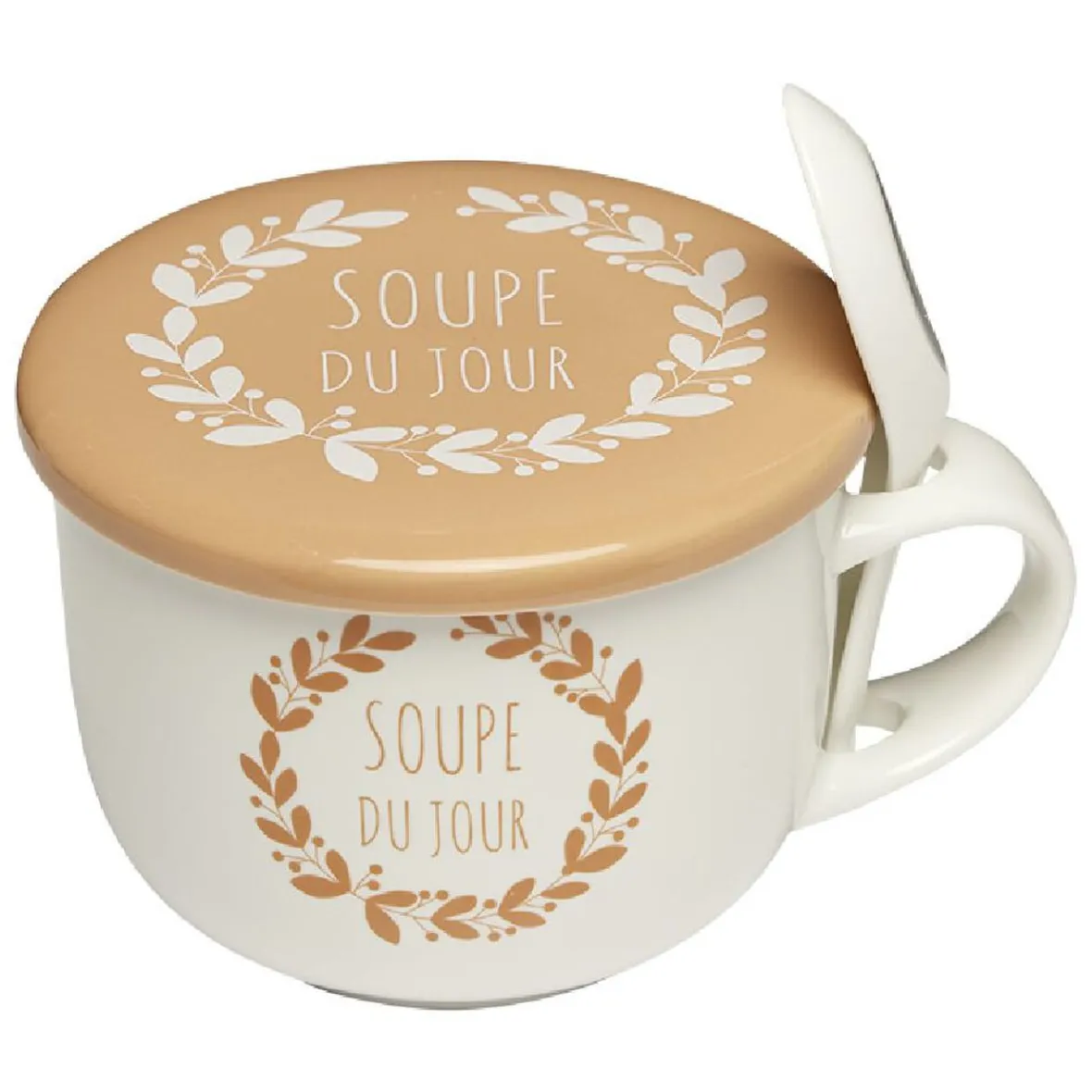 Gifi Jumbo en faïence avec couvercle et cuillère| Vaisselle Et Accessoires De Table
