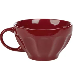 Gifi Jumbo en faïence côtelé 55 cl uni rouge| Vaisselle Et Accessoires De Table