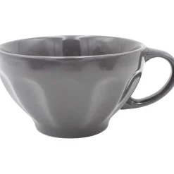Gifi Jumbo en faïence côtelée 55 cl uni gris| Vaisselle Et Accessoires De Table