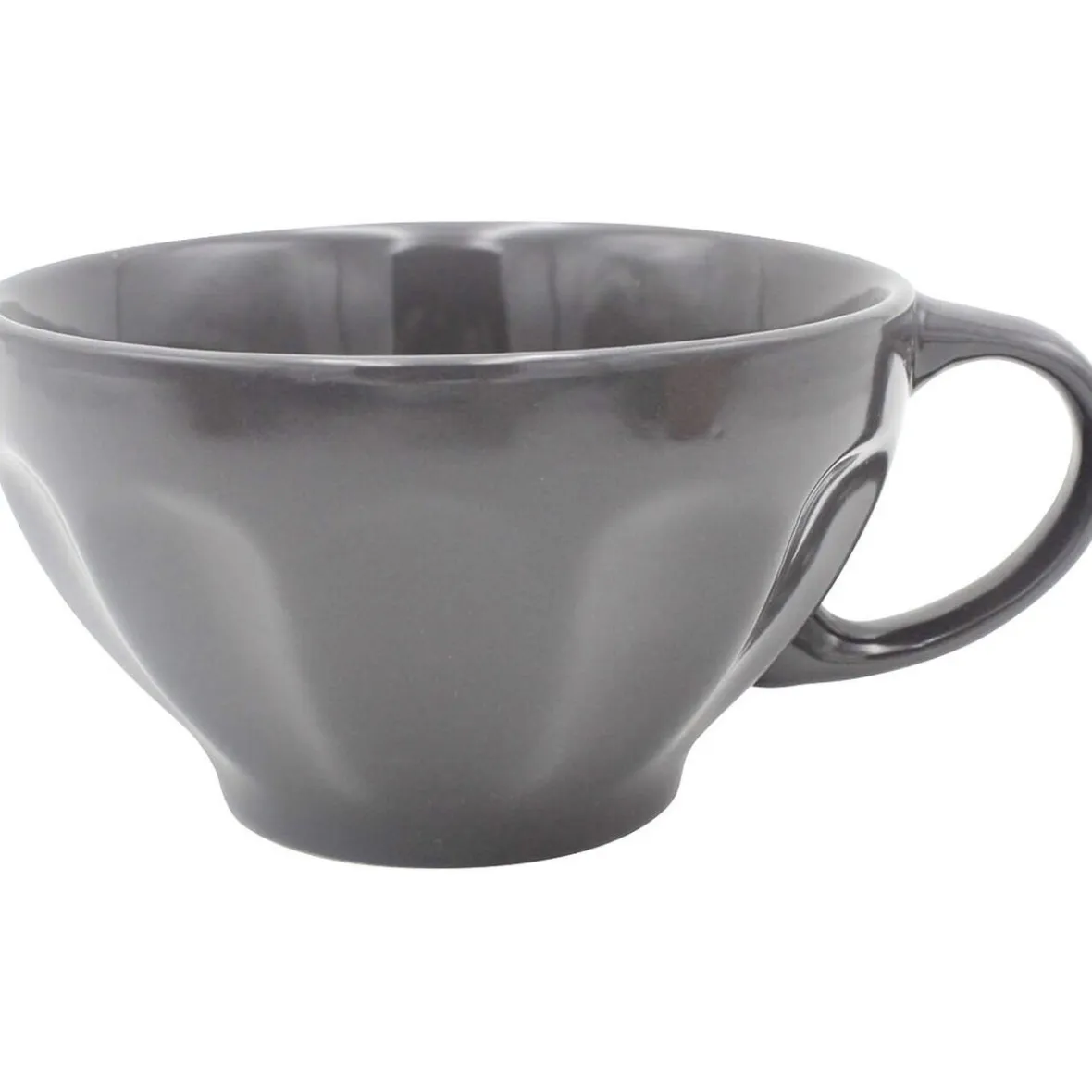 Gifi Jumbo en faïence côtelée 55 cl uni gris| Vaisselle Et Accessoires De Table
