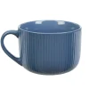 Gifi Jumbo en porcelaine 45 cl bleu avec rainures verticales en relief| Vaisselle Et Accessoires De Table