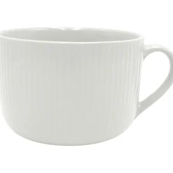 Gifi Jumbo en porcelaine 45 cl uni lin avec rainures verticales en relief| Vaisselle Et Accessoires De Table