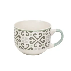 Gifi Jumbo en porcelaine motif Carreau de ciment gris 47 cl| Vaisselle Et Accessoires De Table