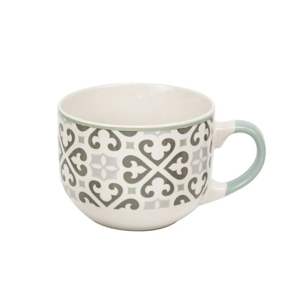 Gifi Jumbo en porcelaine motif Carreau de ciment gris 47 cl| Vaisselle Et Accessoires De Table