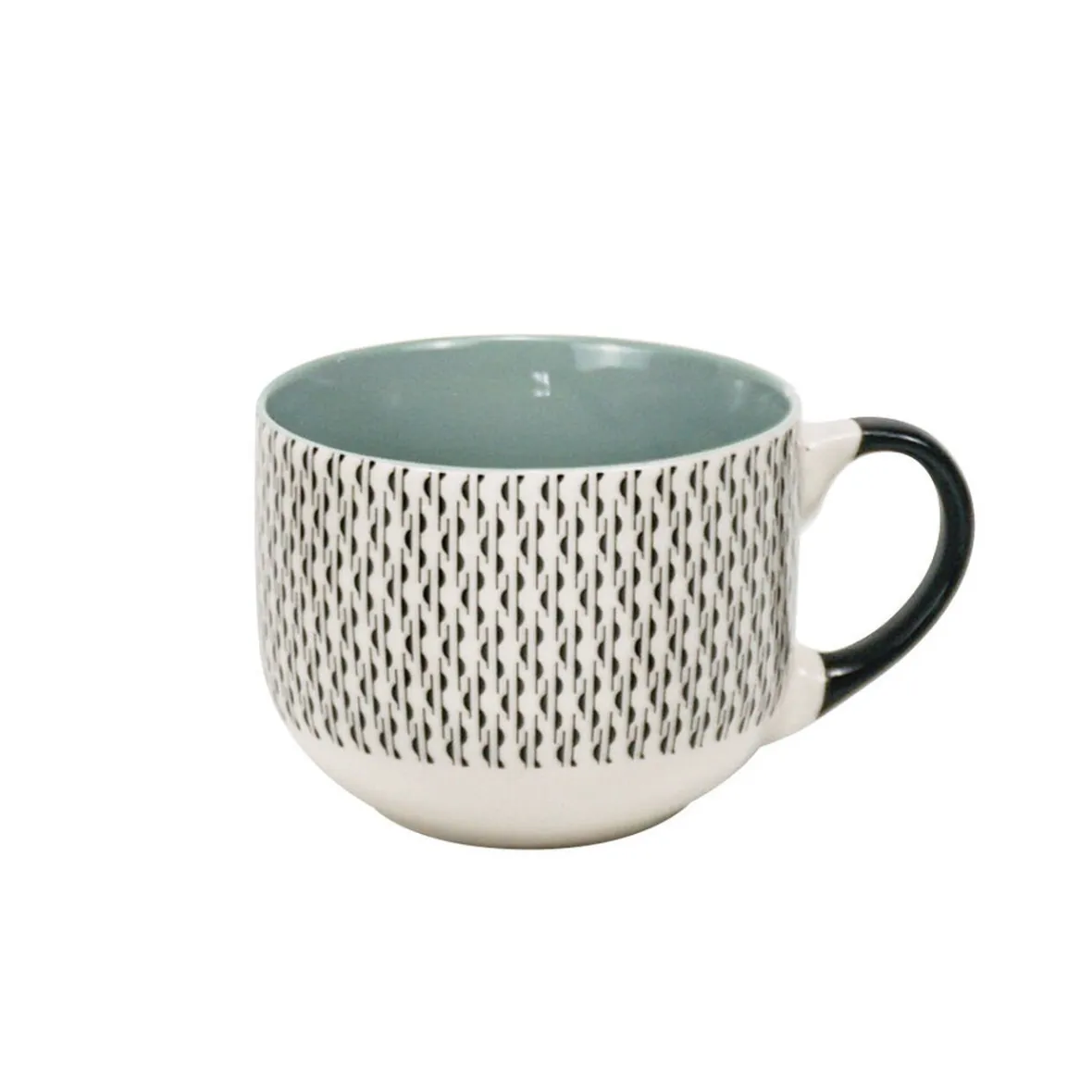 Gifi Jumbo en porcelaine motif graphique noir blanc 47 cl| Vaisselle Et Accessoires De Table