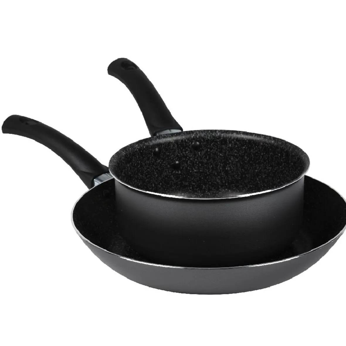 Cuisson<Gifi Lot 1 poêle + 1 casserole aluminium effet pierre