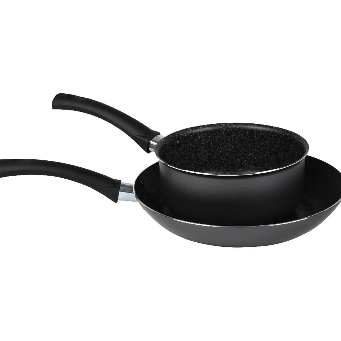 Cuisson<Gifi Lot 1 poêle + 1 casserole aluminium effet pierre