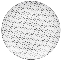 Gifi Lot de 4 assiettes à dessert porcelaine motif trait triangle multicolore Ø19cm| Vaisselle Et Accessoires De Table
