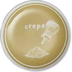 Gifi Lot de 4 assiettes à dessert porcelaine design crêpes| Vaisselle Et Accessoires De Table