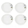 Gifi Lot de 4 assiettes à pâtes en porcelaine| Vaisselle Et Accessoires De Table