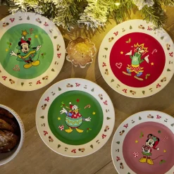 Gifi Lot de 4 assiettes dessert Disney Mickey porcelaine Ø19cm| Vaisselle Et Accessoires De Table