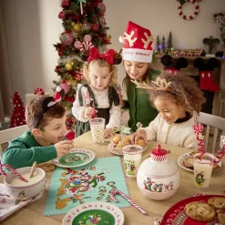 Gifi Lot de 4 assiettes dessert Disney Mickey porcelaine Ø19cm| Vaisselle Et Accessoires De Table