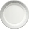 Gifi Lot de 10 assiettes en carton Ø23 cm bord gris| Vaisselle Et Accessoires De Table