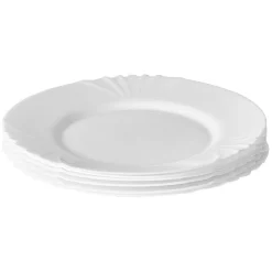 Gifi Lot de 6 assiettes plates Luminarc Opal Cadix| Vaisselle Et Accessoires De Table