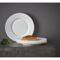 Gifi Lot de 6 assiettes plates Luminarc Opal Cadix| Vaisselle Et Accessoires De Table