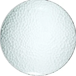 Gifi Lot de 4 assiettes plates rondes en plastique effet martelé| Vaisselle Et Accessoires De Table