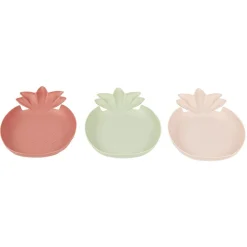 Gifi Lot de 3 assiettes plates en plastique forme ananas| Vaisselle Et Accessoires De Table
