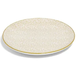 Gifi Lot de 4 assiettes plates rondes porcelaine Ø24 cm| Vaisselle Et Accessoires De Table
