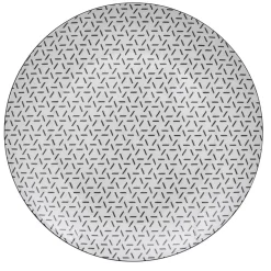 Gifi Lot de 4 assiettes plates porcelaine motif trait triangle multicolore Ø24cm| Vaisselle Et Accessoires De Table
