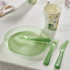 Gifi Lot de 4 assiettes pour enfant Ø18,5cm plastique coloré| Vaisselle Et Accessoires De Table