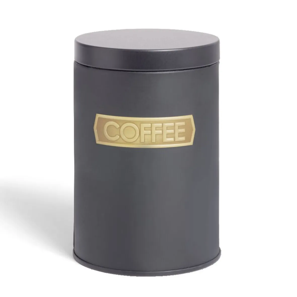 Rangement De Cuisine<Gifi Lot de 3 boîtes alimentaires acier noir et doré Ø9xH12cm