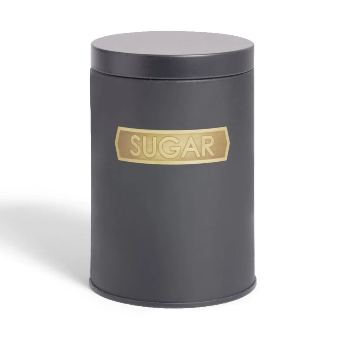 Rangement De Cuisine<Gifi Lot de 3 boîtes alimentaires acier noir et doré Ø9xH12cm