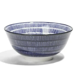 Gifi Lot de 4 coupelles 300ml porcelaine Ø15cm bleu et blanc| Vaisselle Et Accessoires De Table