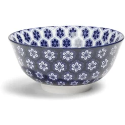 Gifi Lot de 4 coupelles 300ml porcelaine Ø15cm bleu et blanc| Vaisselle Et Accessoires De Table