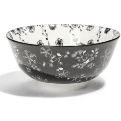 Gifi Lot de 4 coupelles 300ml porcelaine Ø15cm noir et blanc| Vaisselle Et Accessoires De Table