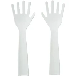 Préparation Culinaire<Gifi Lot de 2 couverts à salade forme main plastique blanc