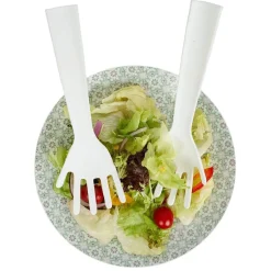 Préparation Culinaire<Gifi Lot de 2 couverts à salade forme main plastique blanc