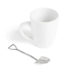 Gifi Lot de 4 cuillères forme pelle en métal argenté| Vaisselle Et Accessoires De Table
