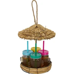 Gifi Lot de 4 gobelets à paille 260ml forme cactus dans décor estival| Vaisselle Et Accessoires De Table